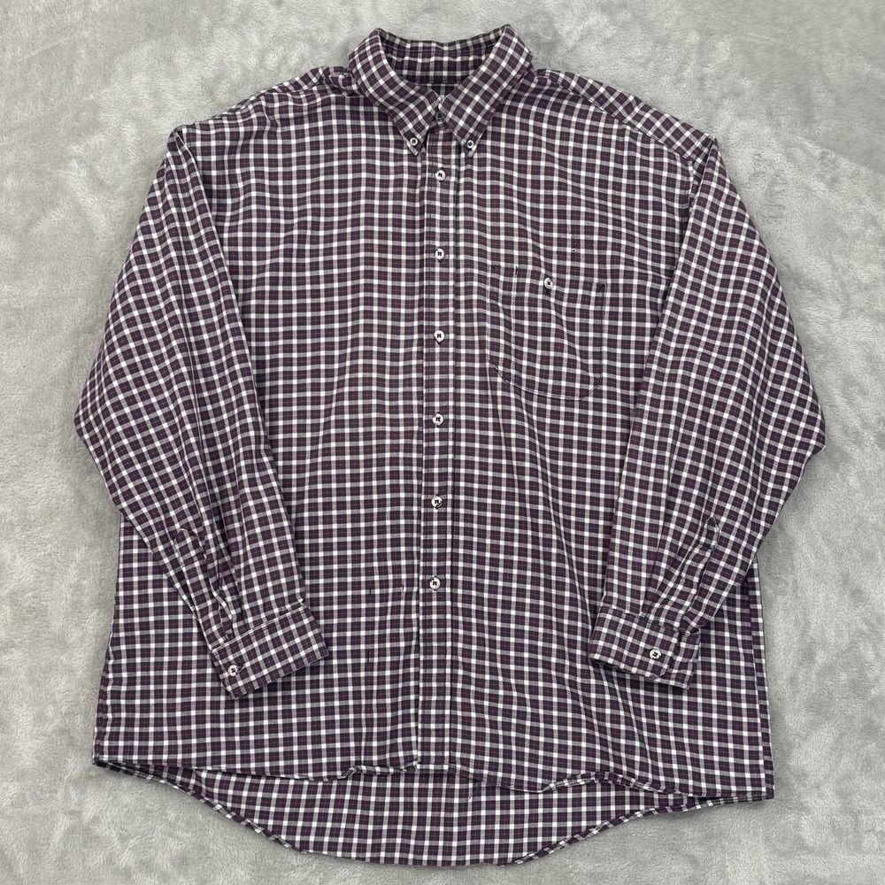 Bulwark Flame Resistant Shirt Mens XXL Excel FR Red Blue Plaid Workwear CAT 2